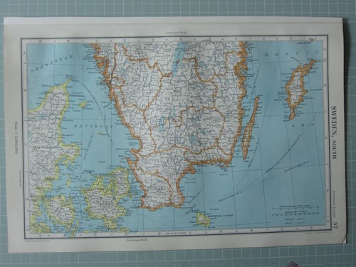 1952 karten schweden süd - ~,