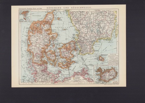 Landkarte map 1927 dänemark - landkarte,